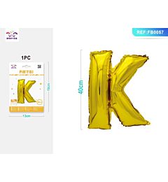 PALLONCINO MYLAR 40CM - LETTERA "K" ORO - 1PZParty Go