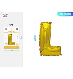 PALLONCINO MYLAR 40CM - LETTERA "L" ORO - 1PZParty Go