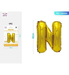 PALLONCINO MYLAR 40CM - LETTERA "N" ORO - 1PZParty Go