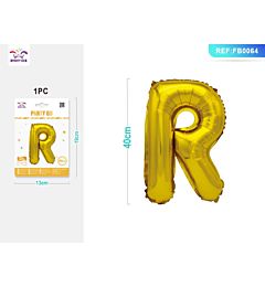 PALLONCINO MYLAR 40CM - LETTERA "R" ORO - 1PZParty Go