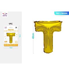 PALLONCINO MYLAR 40CM - LETTERA "T" ORO - 1PZParty Go