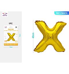 PALLONCINO MYLAR 40CM - LETTERA "X" ORO - 1PZParty Go