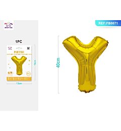 PALLONCINO MYLAR 40CM - LETTERA "Y" ORO - 1PZParty Go
