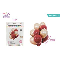 SET DI PALLONCINI MYLAR - ROSSO E ORO - 12PZParty Go