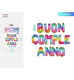 SET PALLONCINI MYLAR LETTERE - BUON COMPLEANNOParty Go