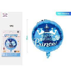 PALLONCINI MYLAR - HAPPY BIRTHDAY PRINCE BLU 45CM - 1PzParty Go