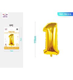 PALLONCINO MYLAR 110CM - NUMERO 1 ORO - 1PZParty Go