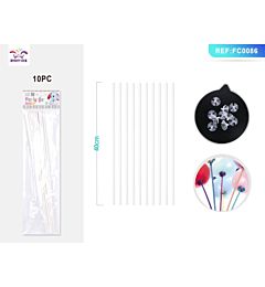 BASTONCINI PER PALLONCINI BIANCO - 10PZParty Go