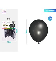 PALLONCINI NERI 30CM - 6PZParty Go