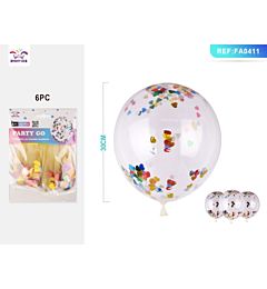 PALLONCINI CON PAILLETTES A CUORE 30CM - 6PZParty Go