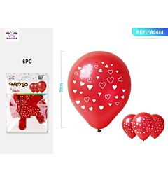 PALLONCINI CON CUORI - ROSSO - 6PZParty Go