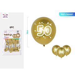 PALLONCINI ORO - 50 ANNI - 6PZParty Go