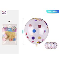 PALLONCINI CON PAILLETTES COLORATE 30CM - 6PZParty Go