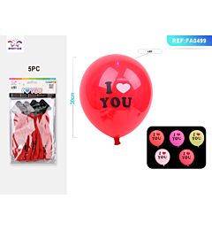 PALLONCINI CON LED - I LOVE YOU - ROSSO - 5PZParty Go
