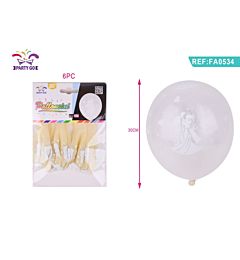 PALLONCINI FLUO DOPPIO STRATO NOZZE TRASPARENTE - 6PZParty Go