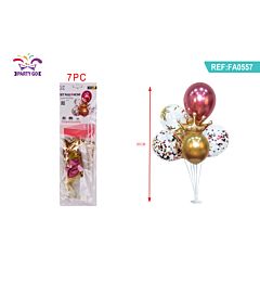 SET PALLONCINI BUON COMPLEANNO - ORO E ROSA - 7PZParty Go