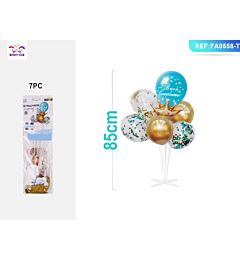 SET PALLONCINI BUON COMPLEANNO - ORO E BLU - 7PZParty Go