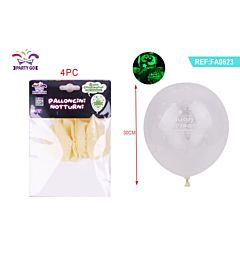 PALLONCINI FLUO - BUON COMPLEANNO TRASPARENTE - 4PZParty Go