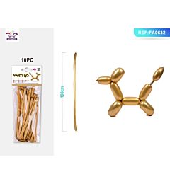 PALLONCINI MODELLABILI 100CM - ORO - 10PZ