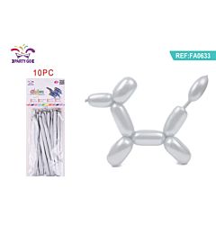 PALLONCINI MODELLABILI 100CM - ARGENTO - 10PZParty Go