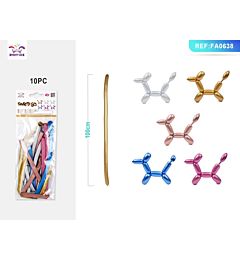 PALLONCINI MODELLABILI 100CM - METALLIZZATI - 10PZParty Go