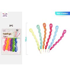 PALLONCINI TORCIGLIONI - COLORI MISTI 105CM - 3PZParty Go
