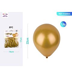 PALLONCINI METALIZZATO ORO 22CM - 8PZParty Go