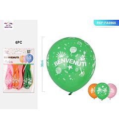 PALLONCINI - BENVENUTI COLORE MISTO - 6PZ
