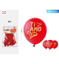 PALLONCINI - TI AMO - ROSSO - 6PZ