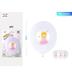 PALLONCINI CON PRINCIPESSA - BIANCO - 6PZParty Go