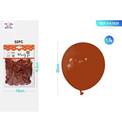 PALLONCINI MARRONE SCURO 25CM - 50PZParty Go