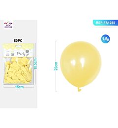 PALLONCINI GIALLO PALLIDO 25CM - 50PZParty Go