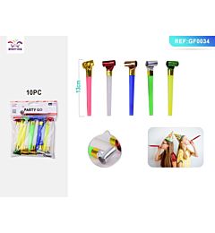 TROMBETTE DA FESTA - COLORI METALLIZZATI 13CM - 10PZParty Go