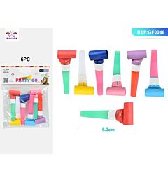TROMBETTE DA FESTA - COLORI MISTI 6,2CM - 6PZParty Go