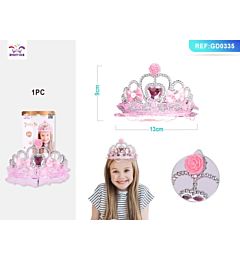 CORONA CON CUORE E FIOCCHI - ROSA - 1PZ