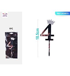 DECORAZIONI PER TORTE - ARGENTO N,4 - 1PZ