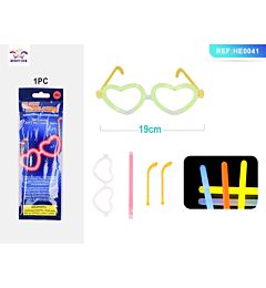 LIGHTSTICK A FORMA DI OCCHIALI - COLORI ASSORTITI - 1PZParty Go