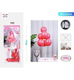 SET PALLONCINI CON BASE 80CM - ROSA - 7PZ