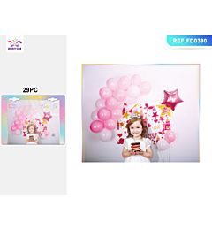 SET PALLONCINI CASTELLO ROSA PRINCIPESSA - 29PZParty Go