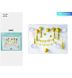 SET PALLONCINI - HAPPY BIRTHDAY ORO - 14PZParty Go