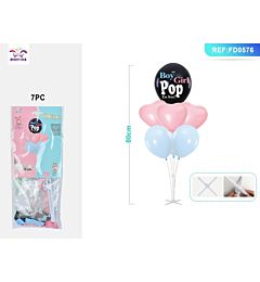 SET PALLONCINI NASCITA 80CM - BOY OR GIRL - 7PZ
