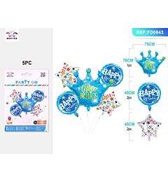 SET PALLONCINI MYLAR - LITTLE PRINCE BLU - 5PZ