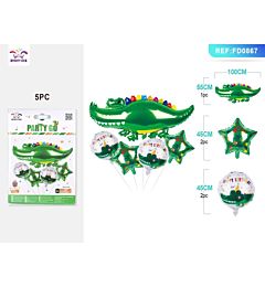 SET PALLONCINI MYLAR - COCCODRILLO VERDE - 5PZParty Go