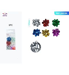 COCCARDE DA REGALO GOFFRATO - COLORI MISTI 2,5CM - 6PZParty Go