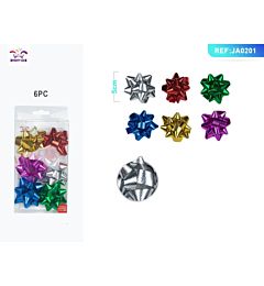 COCCARDE DA REGALO GOFFRATO - COLORI MISTI 5CM - 6PZParty Go
