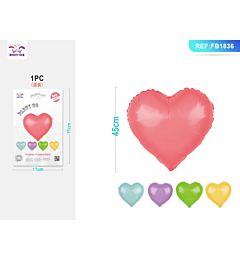PALLONCINO MYLAR A CUORE - COLORI ASSORTITI 45CM - 1PZParty Go