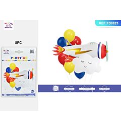 SET PALLONCINI MYLAR A FORMA DI AEREO - 8PZParty Go