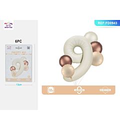SET PALLONCINI MYLAR - NUMERO 9 COLOR CREMA - 115CMParty Go