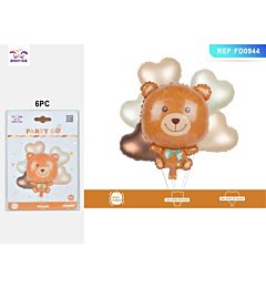 SET PALLONCINI MYLAR - ORSO E CUORI - 6PZParty Go
