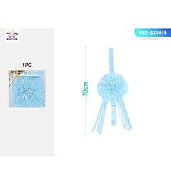 FIOCCO NASCITA A FIORE IN PIZZO - AZZURRO - 70CMParty Go
